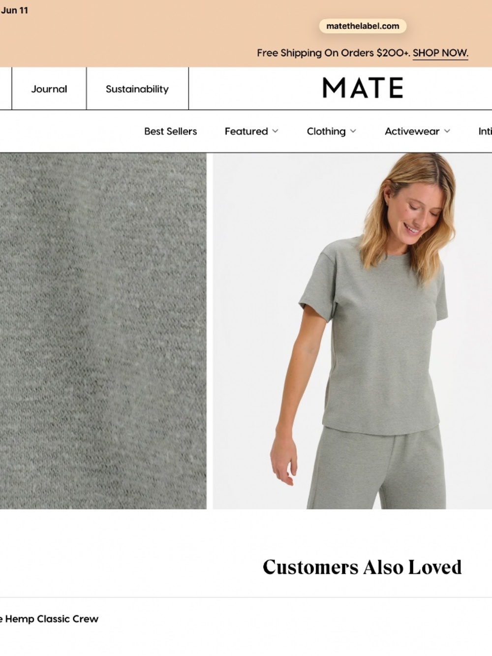 MATE THE LABEL REGENERATIVE COTTON CREW